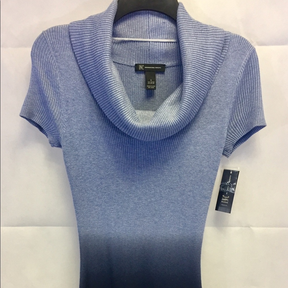 INC Light Blue, Dark Blue Sweater Dress New